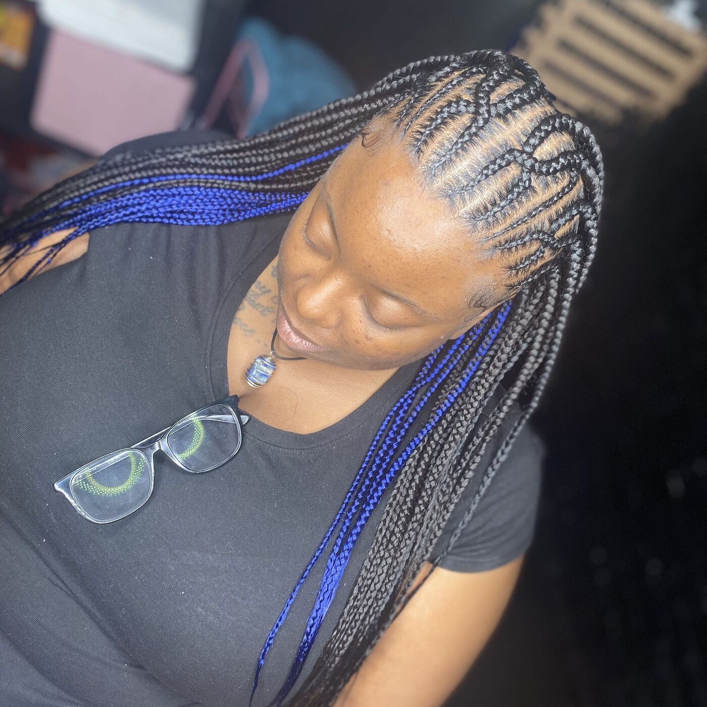 Stitch braids with curls
